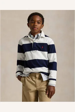 Ralph Lauren Longsleeve wit Jongens Katoen Polokraag Streep