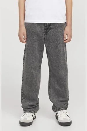 JACK & JONES JUNIOR relaxed high waist regular fit jeans Grijs