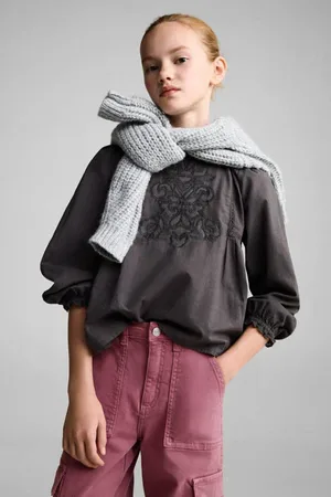 MANGO Cargo broek Meisjes Katoen Effen