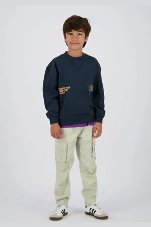 Vingino Loose fit cargo jeans groen Jongens Stretchkatoen Effen