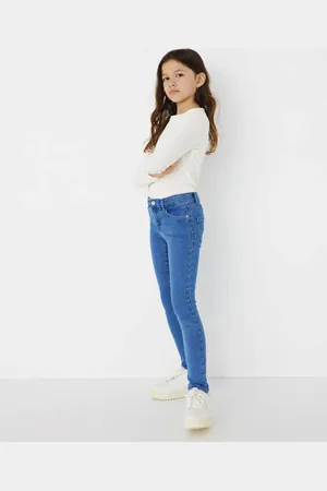 ONLY KIDS high waist skinny jeans KONRAIN Blauw Meisjes Viscose