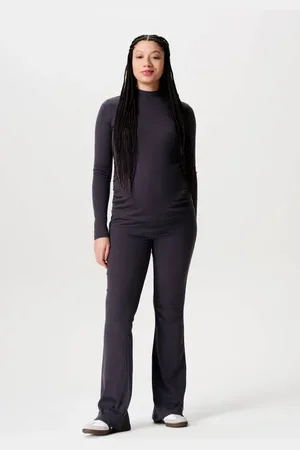 Noppies Maternity high waist flared zwangerschapsbroek Heja Grijs Dames Polyester