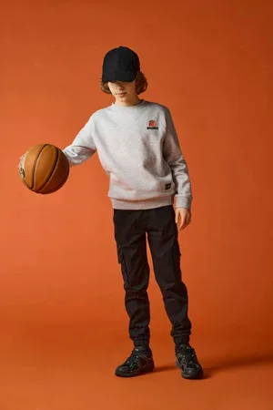 ONLY KIDS BOY cargobroek KOBMAXWELL Jongens Stretchkatoen Effen