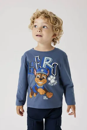 NAME IT MINI Paw Patrol longsleeve blauw Jongens Stretchkatoen Ronde hals