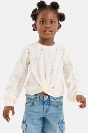 SHOEBY Top offwhite Wit Meisjes Polyacryl Ronde hals Effen