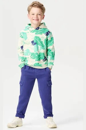 Noppies Kids hoodie groen Trui Jongens Katoen Capuchon All over print