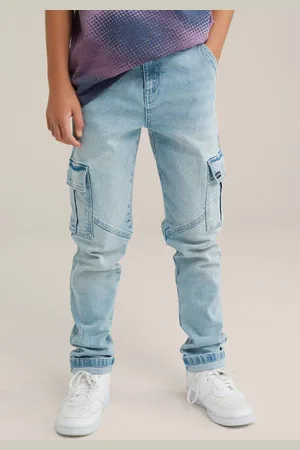 WE Fashion Blue Ridge regular waist Jeans Blauw Jongens Stretchdenim