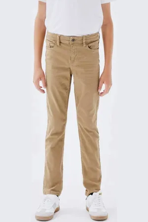 NAME IT KIDS slim fit broek NKMTHEO Jongens Stretchkatoen Effen