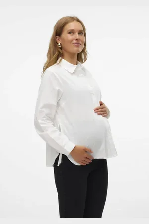Mama;licious Zwangerschapsblouse MLLETICIA Dames Katoen Klassieke kraag