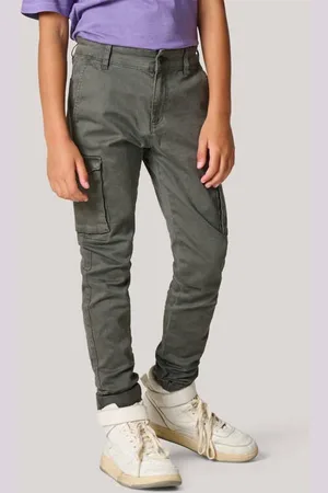 SHOEBY Tapered fit cargobroek Jongens Katoen Effen