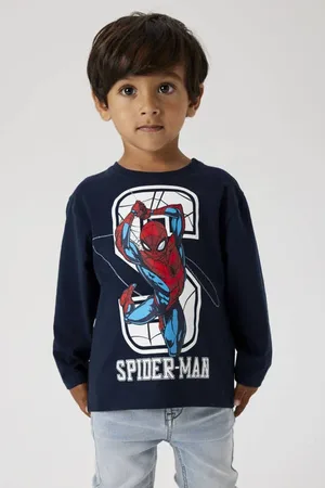 NAME IT MINI Spiderman longsleeve Jongens Stretchkatoen Ronde hals