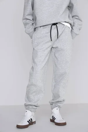CoolCat Unisex Joggingbroek Sam Grijs Jongens/Meisjes Katoen Printopdruk