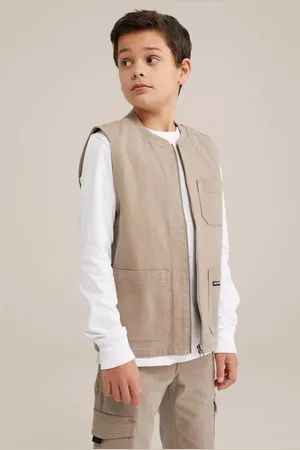 Salty Dog Bodywarmer beige Jongens Katoen Ronde hals Effen