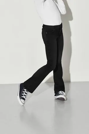 ONLY KIDS GIRL flared jeans KOGROYAL LIFE Zwart Meisjes Stretchdenim