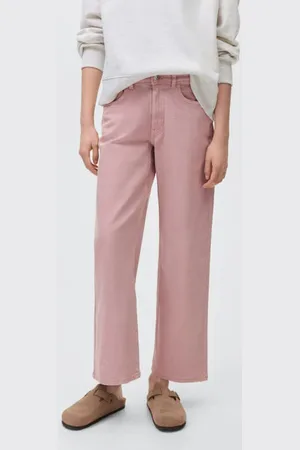 MANGO Straight leg roze Jeans Meisjes Stretchdenim Effen
