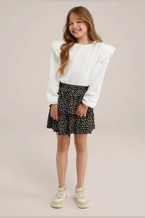WE Fashion Longsleeve Meisjes Katoen Ronde hals Effen