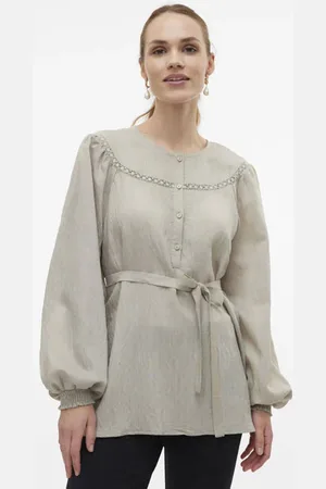 Mama;licious Zwangerschapsblousetop MLZIARA Dames Viscose Ronde hals