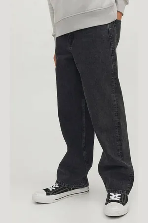 JACK & JONES JUNIOR baggy fit jeans JJIALEX JJORIGINAL Zwart