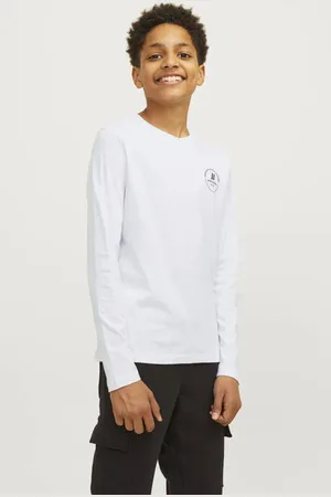 JACK & JONES JUNIOR longsleeve JJESWIFT met printopdruk Jongens Katoen Ronde hals