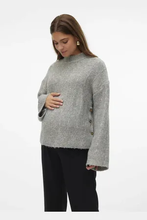 Mama;licious Gebreide zwangerschapstrui Dames Polyester Ronde hals