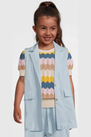 NAME IT KIDS gilet NKFFALINNEN Jas Meisjes Katoen Reverskraag