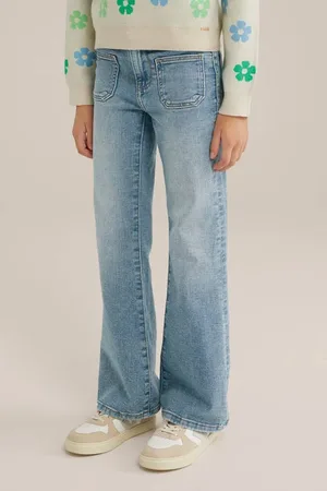 WE Fashion Blue Ridge flared jeans medium blue denim Blauw Meisjes Jog denim