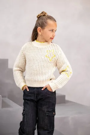 Like Flo Straight leg jeans Fienne Zwart Meisjes Stretchdenim