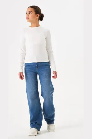Garcia High waist straight leg jeans Blauw Meisjes Stretchdenim