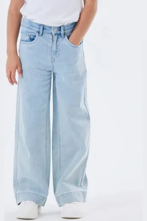 NAME IT KIDS wide leg jeans NKFROSE Blauw Meisjes Stretchdenim