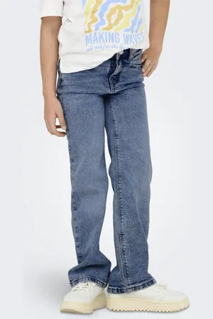 ONLY KIDS GIRL wide leg jeans KOGJUICY Blauw Meisjes Stretchkatoen