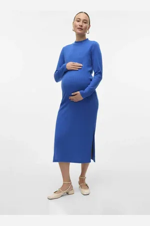 Mama;licious Zwangerschaps maxi jurk Dames Polyester Opstaande kraag