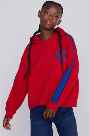 CoolCat Hoodie Natascha met Contrast Streep Sweater Meisjes Katoen Capuchon