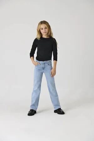 ONLY KIDS GIRL wide leg jeans Blauw Effen