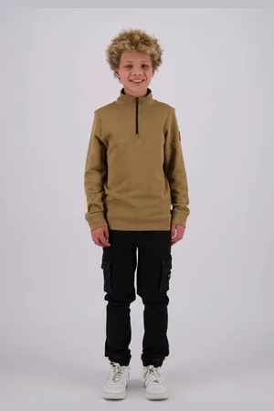 Raizzed Sweater Jongens Stretchkatoen Opstaande kraag Effen
