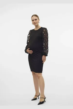 Mama;licious Zwangerschapsjurk MLPAULA Dames Viscose Ronde hals Effen