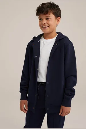 WE Fashion Blue Ridge sweatvest Jongens Katoen Capuchon Effen