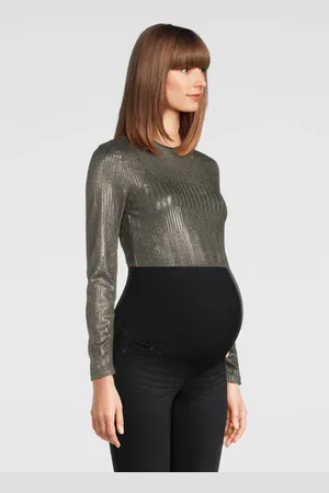 ONLY Zwangerschapstop glimmend Dames Polyester Ronde hals