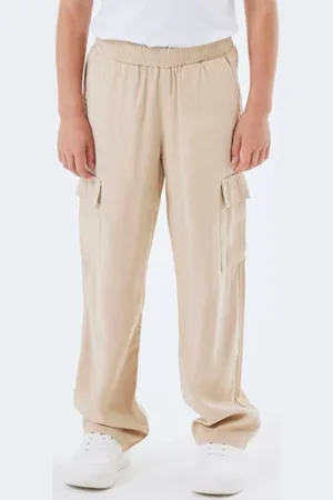 NAME IT KIDS loose fit cargobroek NKFBELLA Meisjes Viscose Effen