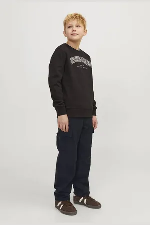JACK & JONES JUNIOR relaxed cargo broek zwart Jongens Katoen Effen