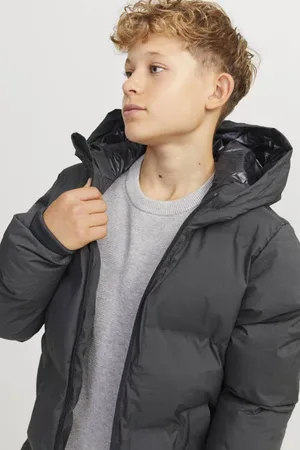 JACK & JONES JUNIOR gewatteerde winterjas JJPAYNE Jongens Polyester Capuchon