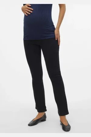 Mama;licious High waist zwangerschaps flared jeans MLCILLE Zwart Dames Katoen