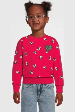Moodstreet Sweater Siv met all over print Meisjes Stretchkatoen Ronde hals