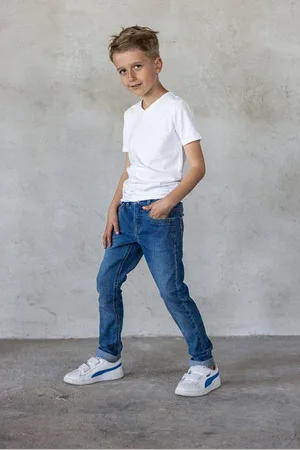 TYGO & vito Slim fit jeans Blauw Jongens Stretchdenim Effen