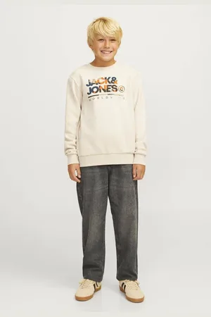 JACK & JONES JUNIOR relaxed jeans JJICHRIS JJORIGINAL Grijs