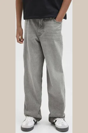 JACK & JONES JUNIOR loose waist loose fit jeans Grijs Jongens Stretchdenim