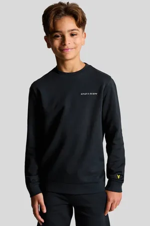 Lyle & Scott Sweater donkerblauw Jongens Katoen Ronde hals Effen