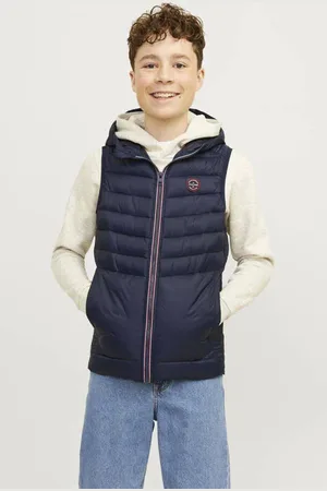 JACK & JONES JUNIOR bodywarmer JJESPRINT donkerblauw Jongens Nylon Capuchon