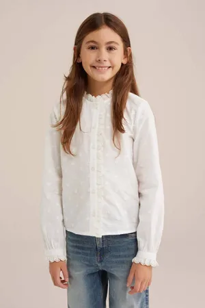 WE Fashion Blouse wit Meisjes Katoen Ronde hals All over print