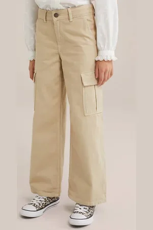 WE Fashion Blue Ridge loose cargo broek Groen Meisjes Katoen