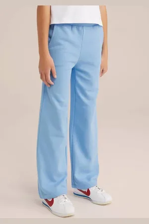 WE Fashion Straight sweatpant Broek Meisjes Katoen Effen